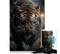 The Predator Tiger 1000 Piece Jigsaw Puzzles for Adults Jigsaw Thought Toy Indoor Fun Accurate Edge Art Collectible (50x75cm)