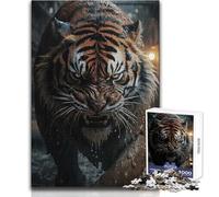 The Predator Tiger 1000 Piece Teenager Puzzles Logical Fun Educational Activity Unique Gift with Warm Sentiment Size 38x26cm