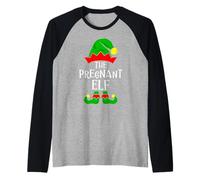 The Pregnant Elf Matching Family Group Christmas Pajama Raglan Baseball Tee