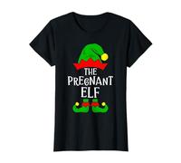 The Pregnant Elf Matching Family Group Christmas Pajama T-Shirt