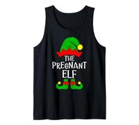 The Pregnant Elf Matching Family Group Christmas Pajama Tank Top