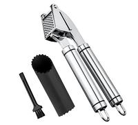 The Premium Stainless Steel Garlic Press and Black Silicone Garlic Peeler
