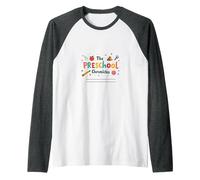 The Preschool Chronicles: Colorful Childhood Adventures Raglan Baseball Tee, Men, Dark Heather/White, XXL