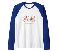 The Preschool Chronicles: Colorful Childhood Adventures Raglan Baseball Tee, Men, Royal Blue/White, M