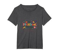 The Preschool Chronicles: Colorful Childhood Adventures T-Shirt, Women's Plus, Dark Heather Grey, 2X