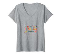 The Preschool Chronicles: Colorful Childhood Adventures V-Neck T-Shirt, Women, Heather Grey, XXL
