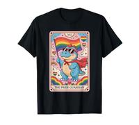 The Pride Guardian - Cute LGBTQ+ Dinosaur Tarot Art for Ally T-Shirt