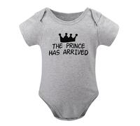 The Prince Has Arrived Handsome Son Baby Bodysuit Jumper Boys Gray-style-1 18months