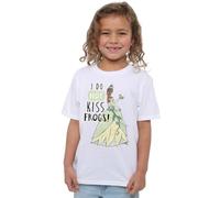 The Princess and the Frog Tiana Does Not Kiss Frogs Girls T Shirt, White, 7-8 Years
