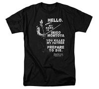 The Princess Bride Retro Men T Shirt My Name is Inigo Montoya Graphic tee PB125 Black