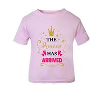 The Princess has Arrived [BBY4] Short Sleeve Cotton Toddler t Shirt, 1-2 Years, Pastel Pink