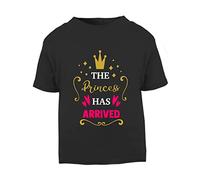 The Princess has Arrived [BBY4] Short Sleeve Cotton Toddler t Shirt, 2-3 Years, Black