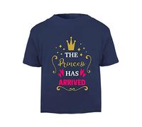 The Princess has Arrived [BBY4] Short Sleeve Cotton Toddler t Shirt, 2-3 Years, Navy
