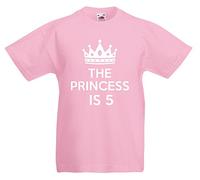 The Princess is 5-5th Birthday Gift T-Shirt for 5 Year Old Girls (5-6 Years, Pink)