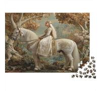 The Princess Rides A White Horse with Golden Patterns Jigsaw Puzzles Challenge Toy Educational Games Home Decoration for Adults& Teenager Age 14 Years Up 1000pcs (75x50cm)
