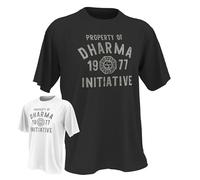 The Print Ninja Dharma Initiative 1977 TV Themed Gift T-Shirt Available in Black or White, Adult XS - 6XL