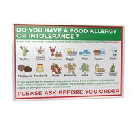 The Print Ninja Food Allergy Awareness Poster (Landscape) A4 / A4 self adhesive / A3 / A2 laminated UV Stable