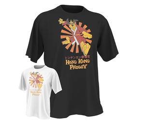 The Print Ninja Hong Kong Phooey Karate Text Anime Themed Gift T-Shirt Available in Black or White, Adult XS - 6XL