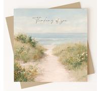 The Printed Paperie Co Thinking of You Card, Coastal Beach Path Watercolour Design, Sympathy, Condolences, Illness, Difficult Times