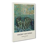 The Prison Courtyard By Vincent Van Gogh Canvas Print | Gallery Wrapped 30mm Frame Wall Art | 20x14 inches | Ready to Hang | Impressionist Picture | Living Room Bedroom Lounge Office