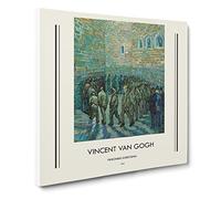 The Prison Courtyard By Vincent Van Gogh Canvas Print | Gallery Wrapped 30mm Frame Wall Art | 20x20 inches | Ready to Hang | Impressionist Picture | Living Room Bedroom Lounge Office