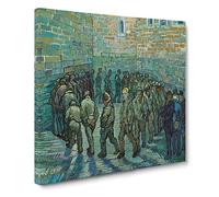 The Prison Courtyard by Vincent van gogh Canvas Print | Gallery Wrapped 30mm Frame Wall Art | 20x20 inches | Ready to Hang | Impressionist Picture | Living Room Bedroom Lounge Office