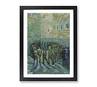 The Prison Courtyard By Vincent Van Gogh Classic Painting Framed Print | A2 Black Framed Wall Art | Ready to Hang | Classic Historical Picture | Living Room Bedroom Lounge Office