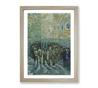 The Prison Courtyard By Vincent Van Gogh Classic Painting Framed Print | A4 Oak Framed Wall Art | Ready to Hang | Classic Historical Picture | Living Room Bedroom Lounge Office