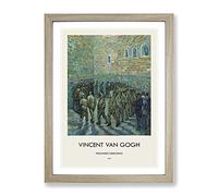 The Prison Courtyard By Vincent Van Gogh Exhibition Museum Painting Framed Print | A2 Oak Framed Wall Art | Ready to Hang | Modern Historical Picture | Living Room Bedroom Lounge Office