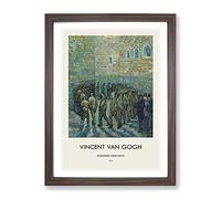 The Prison Courtyard By Vincent Van Gogh Exhibition Museum Painting Framed Print | A2 Walnut Framed Wall Art | Ready to Hang | Modern Historical Picture | Living Room Bedroom Lounge Office