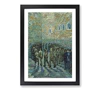 The Prison Courtyard by Vincent Van Gogh Framed Print | A2 Black Framed Wall Art | Ready to Hang | Modern Historical Picture | Living Room Bedroom Lounge Office