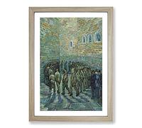 The Prison Courtyard by Vincent Van Gogh Framed Print | A2 Oak Framed Wall Art | Ready to Hang | Modern Historical Picture | Living Room Bedroom Lounge Office