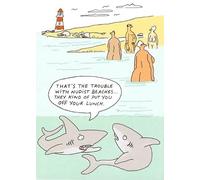 The Problem With Nudist Beaches - From A Sharks View - Humour Greeting Card