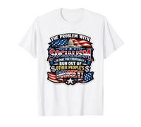 The Problem with Socialism Anti Socialism Value Graphic T-Shirt, Men, White, S