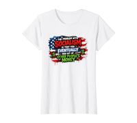 The Problem with Socialism Thatcher Quote Value Graphic T-Shirt, Women, White, M
