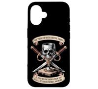 The Problem With Society Skull Design Case for iPhone 16