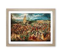 The Procession To Calvary By Pieter Bruegel The Elder Classic Painting Framed Print | A2 Oak Framed Wall Art | Ready to Hang | Classic Historical Picture | Living Room Bedroom Lounge Office