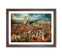 The Procession To Calvary By Pieter Bruegel The Elder Classic Painting Framed Print | A2 Walnut Framed Wall Art | Ready to Hang | Classic Historical Picture | Living Room Bedroom Lounge Office