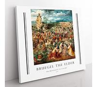 The Procession To Calvary By Pieter Bruegel The Elder Exhibition Museum Classic Painting Canvas Wall Art Print Ready to Hang, Framed Picture for Living Room Home Décor, 50x50 cm (20x20 Inch)