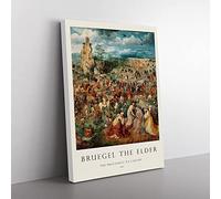 The Procession To Calvary By Pieter Bruegel The Elder Exhibition Museum Painting Canvas Wall Art Print Ready to Hang, Framed Picture for Living Room Bedroom Home Office Décor, 60x40 cm (24x16 Inch)