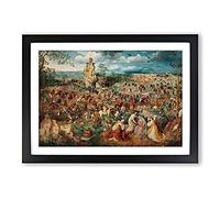 The Procession to Calvary by Pieter Bruegel The Elder Framed Print | A2 Black Framed Wall Art | Ready to Hang | Modern Nature Picture | Living Room Bedroom Lounge Office