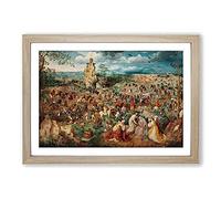 The Procession to Calvary by Pieter Bruegel The Elder Framed Print | A2 Oak Framed Wall Art | Ready to Hang | Modern Nature Picture | Living Room Bedroom Lounge Office