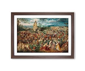 The Procession to Calvary by Pieter Bruegel The Elder Framed Print | A2 Walnut Framed Wall Art | Ready to Hang | Modern Nature Picture | Living Room Bedroom Lounge Office