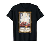 The Procrastination Priest Tarot Skeleton Humor T-Shirt