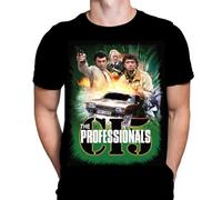 The Professionals Mens T-Shirt TV Series Print, Black Cotton T-Shirt, Movie Poster Tee