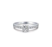 The Promise Ring, Dainty Silver Ring Simple Four Prong Solitaire Sterling Silver Size P 1/2