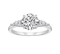The Promise Ring, Moissanite Wedding Band Women 9K White Gold Elegant Size O 1/2