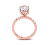 The Promise Ring, Right Hand Rings for Women 14K Rose Gold 4 Prongs Solitary Oval with Moissanite Size I 1/2
