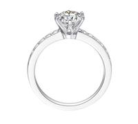 The Promise Ring Sterling Silver Engagement Rings for Women 9K White Gold with 0.83CT Lab Grown Diamond Size H 1/2 Solid Not Plated Popular for Lesbian Thanksgiving