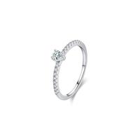 The Promise Ring, Womens Wedding Bands Classic 0.25ct Waterdrop Lab Diamond and Round Moissanite 18K White Gold Size V 1/2